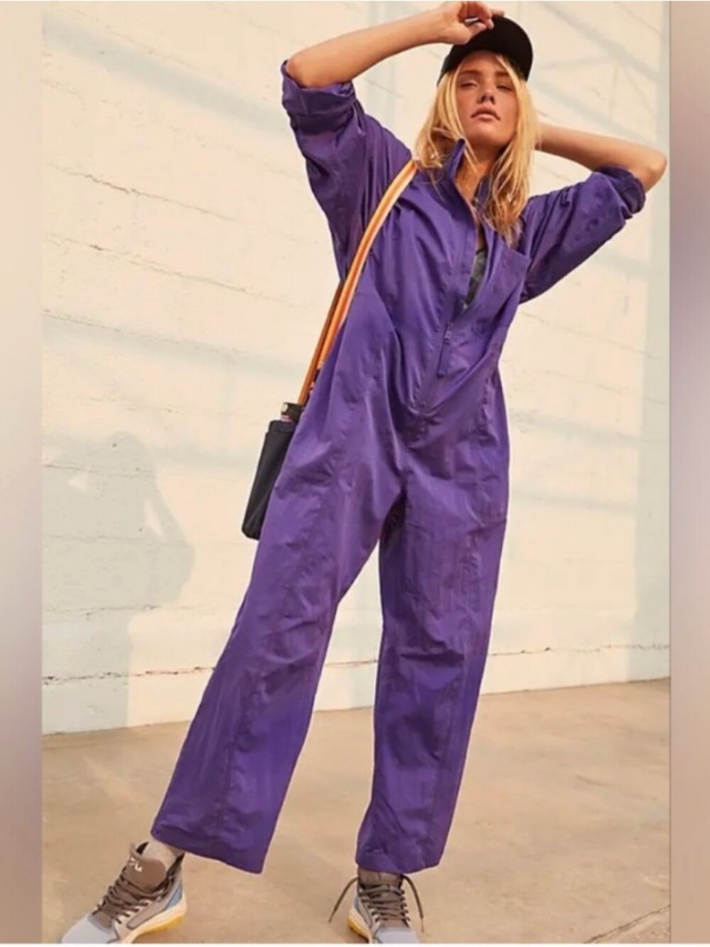 Free People Ashani Jumpsuit in Purple Sapphire Medium